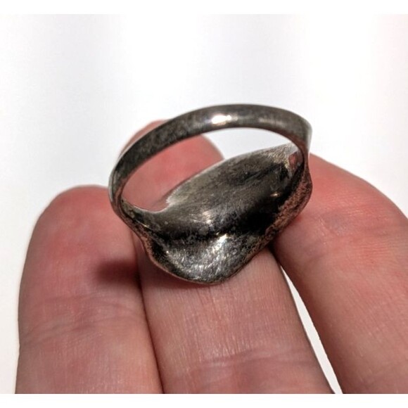 Vintage Sterling Silver Ring Modernist Minimalist Organic Shape Size 9 - Picture 4 of 5